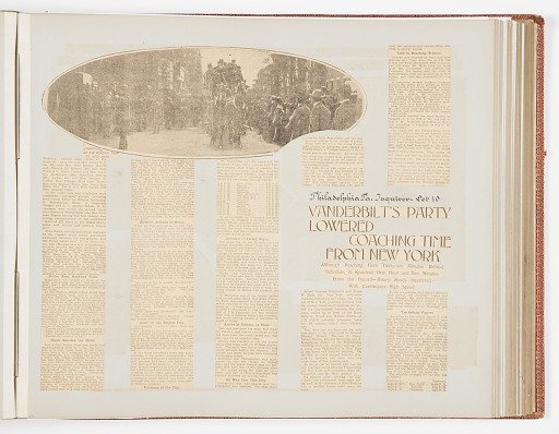 Commemorative Scrapbook Documenting the 1901 Record Breaking Coach Race from New York City to Philadelphia and Back Again