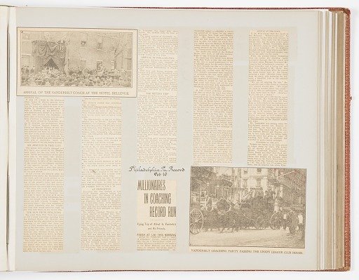 Commemorative Scrapbook Documenting the 1901 Record Breaking Coach Race from New York City to Philadelphia and Back Again