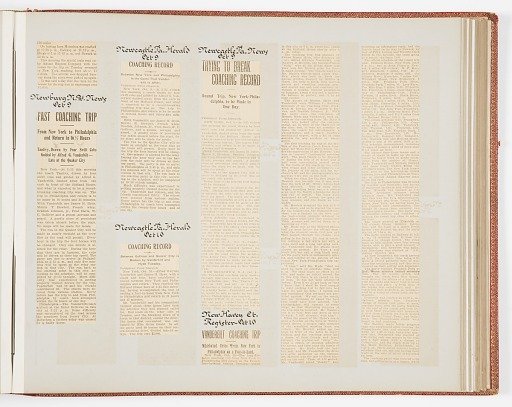 Commemorative Scrapbook Documenting the 1901 Record Breaking Coach Race from New York City to Philadelphia and Back Again