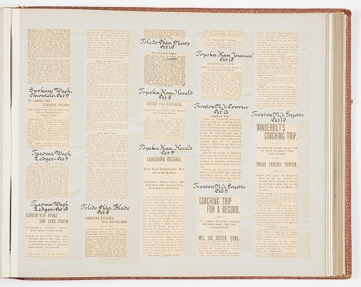 Commemorative Scrapbook Documenting the 1901 Record Breaking Coach Race from New York City to Philadelphia and Back Again