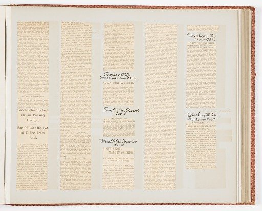 Commemorative Scrapbook Documenting the 1901 Record Breaking Coach Race from New York City to Philadelphia and Back Again