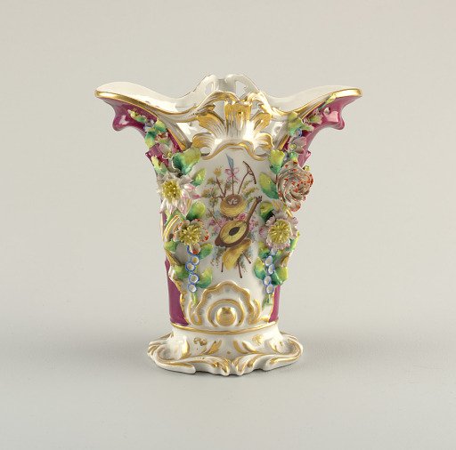 Vase with Porcelain Flower Appliqués