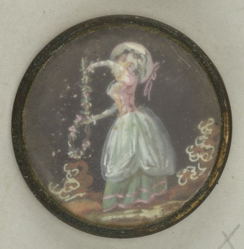 Button with Painted Lady