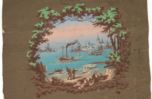 Overdoor with Harbor Scene