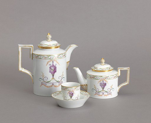 Partial Tea and Coffee Set with Urn Pattern