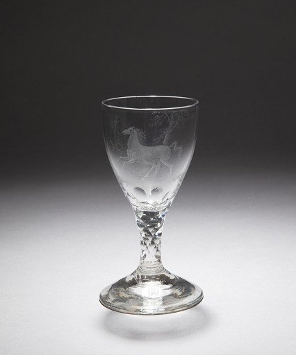Wine Glass with Galloping Horse