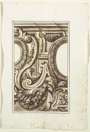 One of a set of twelve projects for the decoration of wall panels, to be placed at a height. Preceded by a title page