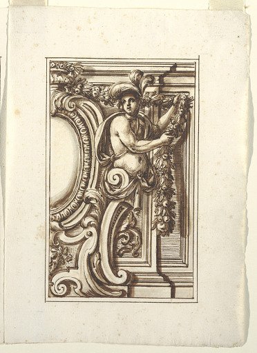One of a set of twelve projects for the decoration of wall panels, to be placed at a height. Preceded by a title page