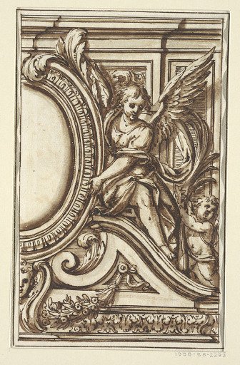 One of a set of twelve projects for the decoration of wall panels, to be placed at a height. Preceded by a title page