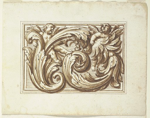 One of a set of projects for a title page and the decoration of a horizontal panel