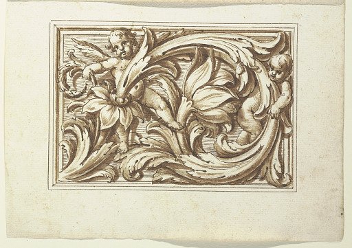 One of a set of projects for a title page and the decoration of a horizontal panel