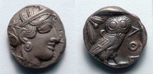 Tetradrachm: Head of Athena (obverse); Owl (reverse)