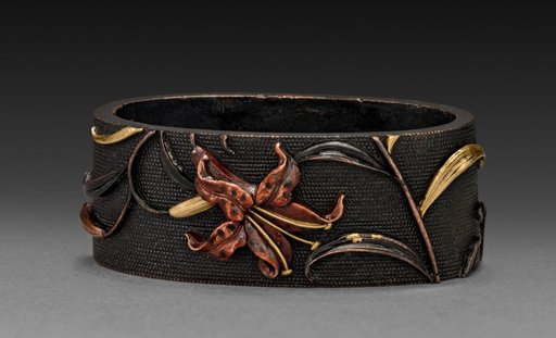 Sword-Hilt Collar (Fuchi) with Lily