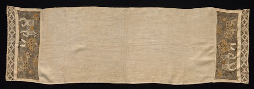 Towel with Border of Figures of Men and Animals