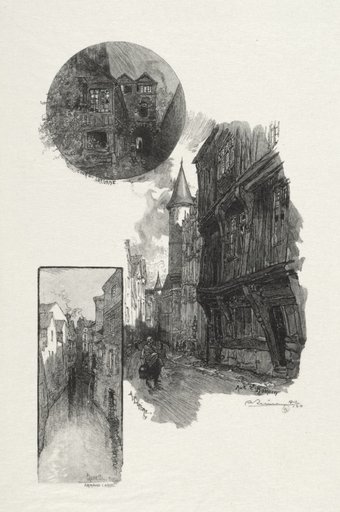 Rouen Illustré: Cour de L'Albane; Rue Saint Romain; L'aubette Rue Armand - Carrel