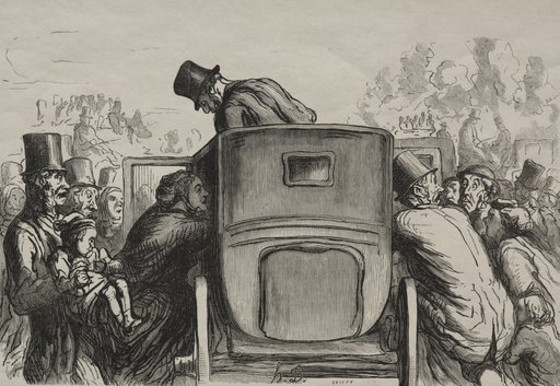 At the Universal Exhibition: The visitor will find all means of transportation desirable to return to his hotel.