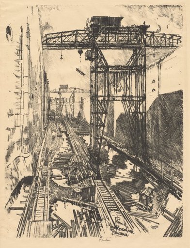 Cranes at Miraflores Lock, Panama