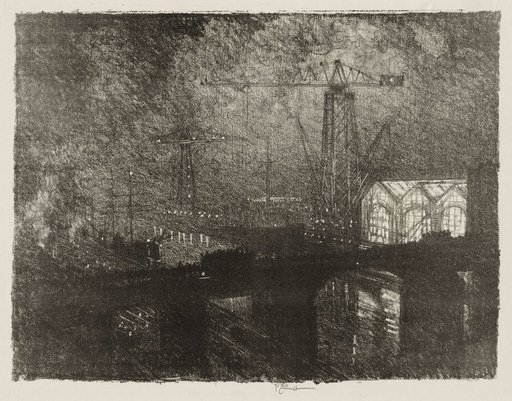 English War Work: The Shops at Night, Changing Shifts