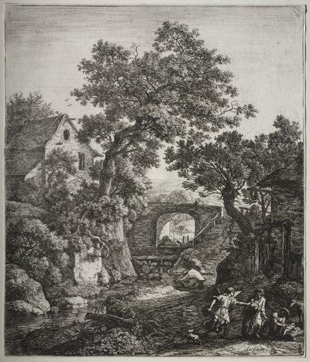 Six large upright landscapes with scenes from the Old Testament: Zipporah circumcising Her Son