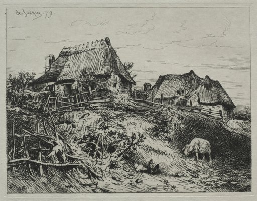 Two Cottages on a Bank