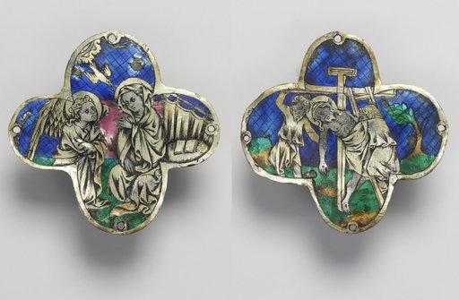Quatrilobed Plaque (pair): The Annunciation and The Descent from the Cross