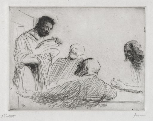 Avant le repas à Emmaus