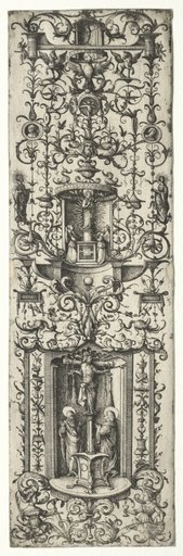 Ornamental fillet with the crucifixion and the virgin and child