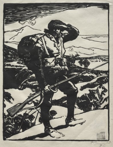 Chasseur Alpin Regardant La Plaine Du Rhin
