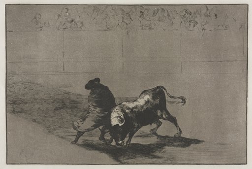 Bullfights: The Very Skilful Student of Falces, Wrapped in his Cape, Tricks the Bull with the Play of his Body