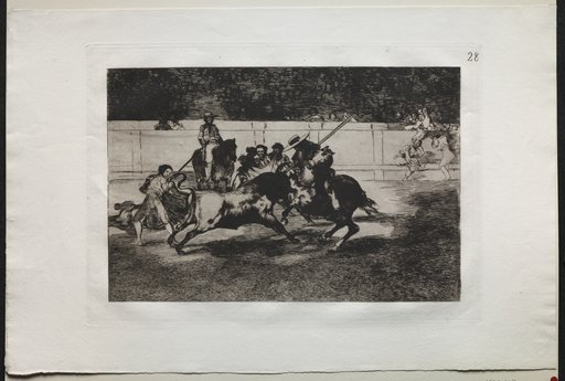 Bullfights: The Forceful Rendon Stabs a Bull with the Pique, From Which Pass he died in the Ring at Madrid