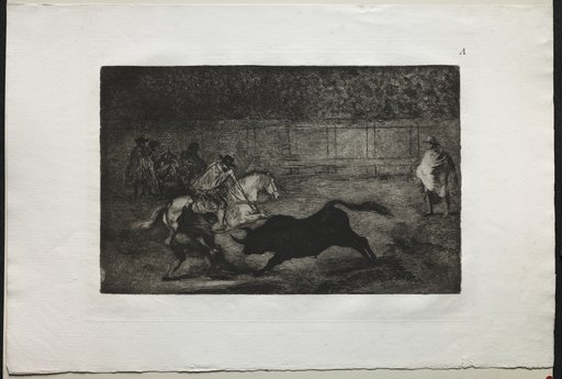 Bullfights: A Spanish Mounted Knight Breaking Short Spears with the Help of Assistants