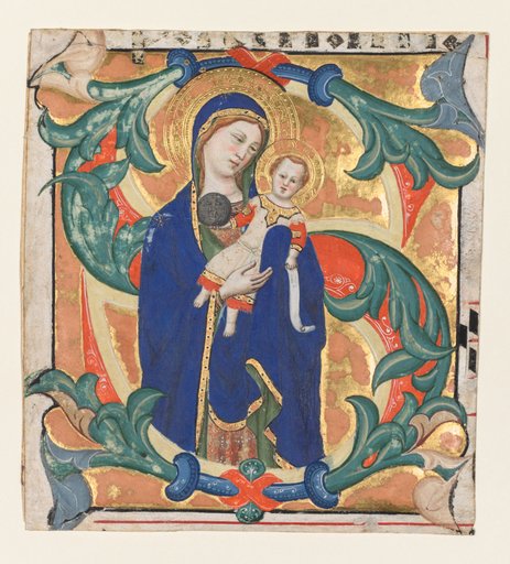Initial S[alve sancta parens] from a Gradual: Madonna and Child