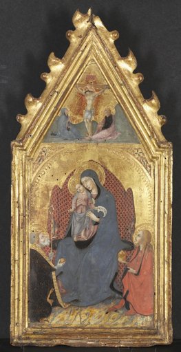 Virgin and Child Adored by Saints Mary Magdalene and Nicolas of Bari; Christ Crucified with the Virgin and Saint John the Evangelist