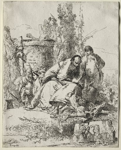 Scherzi di Fantasia: seated Magician, boy and four figures