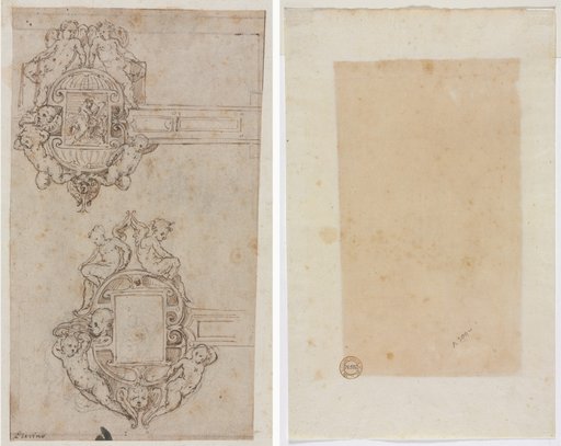Design for Decorative Hinges (recto) Border Lines (verso)