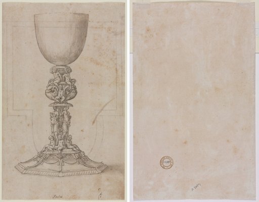 Design for a Chalice (recto) Architectural Plan (verso)