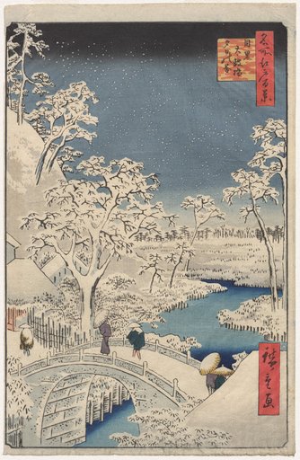Meguro Drum Bridge and Sunset Hill, from One Hundred Views of Famous Places in Edo