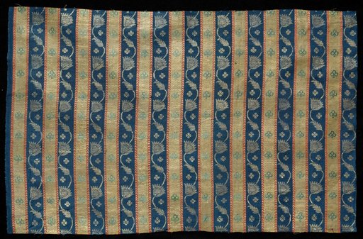 Striped Brocade with Flowering Vine