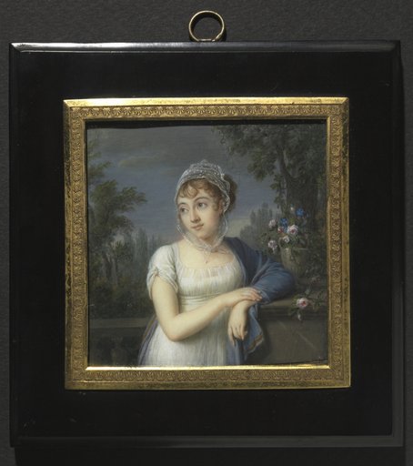 Portrait of a Woman Near a Balustrade