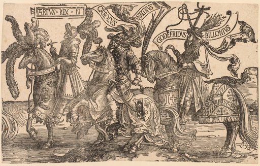 The Nine Heroes: Arthur, Charles the Great (Charlemagne), Godfrey of Bouillon