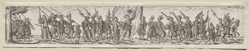 Marching Soldiers, in the Center a Standard Bearer