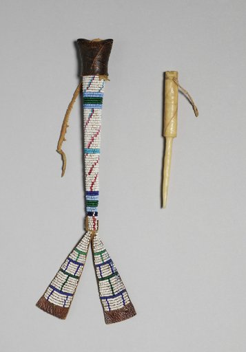 Bone Awl with Beaded Case