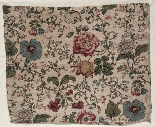 Woodblock Printed Chintz Fragment