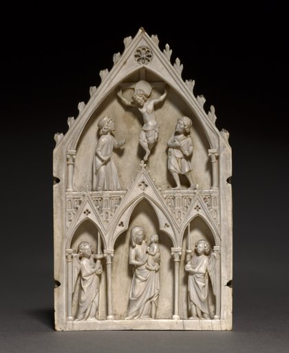 Plaque: The Crucifixion and Virgin and Child with Angels