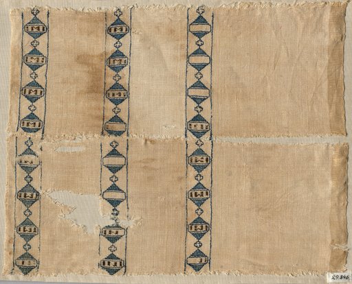 Two fragments of a scarf or headdress
