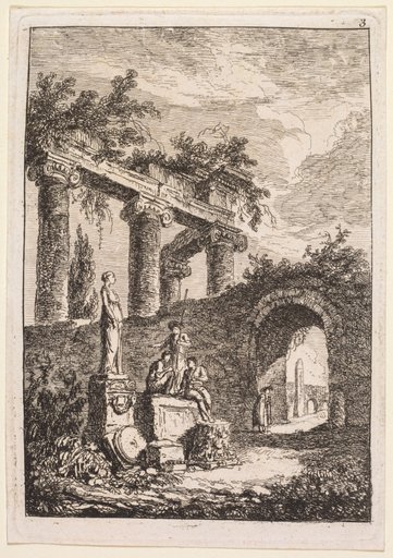 The Statue in Front of Ruins