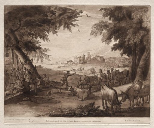 Liber Veritatis: No. 36, Pastoral Scene with Villagers and a Herd of Oxen and Goats