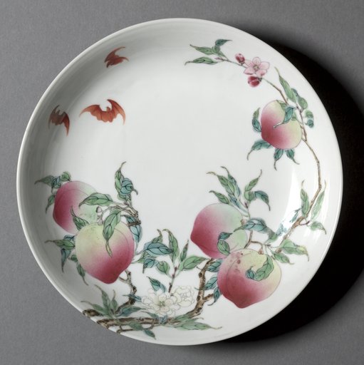 Dish with Bats and Peaches