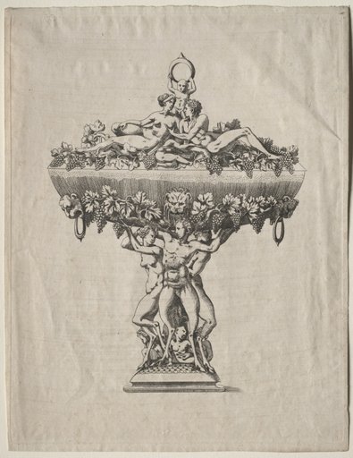 Covered Cup with Grape Festoon