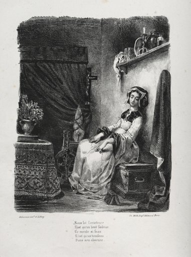 Illustrations for Faust: Marguerite with the wheel